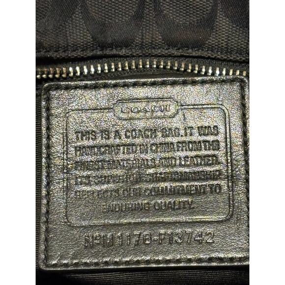 Coach Y2K Black Signature Pleated Soho Canvas and Leather Shoulder Bag F13742 - Picture 7 of 13